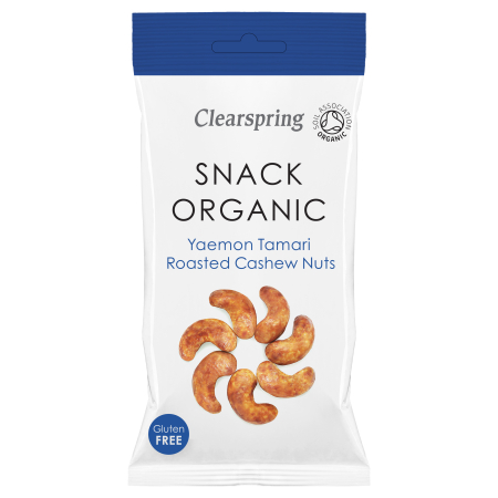 Geröstete Cashewkerne mit Tamari, BIO, Clearspring, 30g